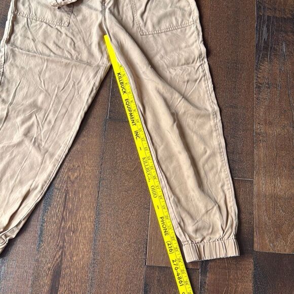 Abercrombie and Fitch ruffle tie waist jogger pants size medium brown pull on y2 - Picture 5 of 7